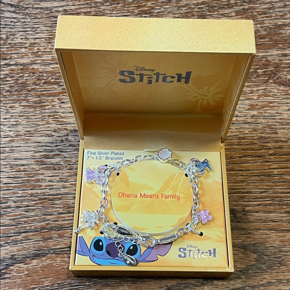 Disney Jewelry - Disney Stitch Silver Charm Bracelet